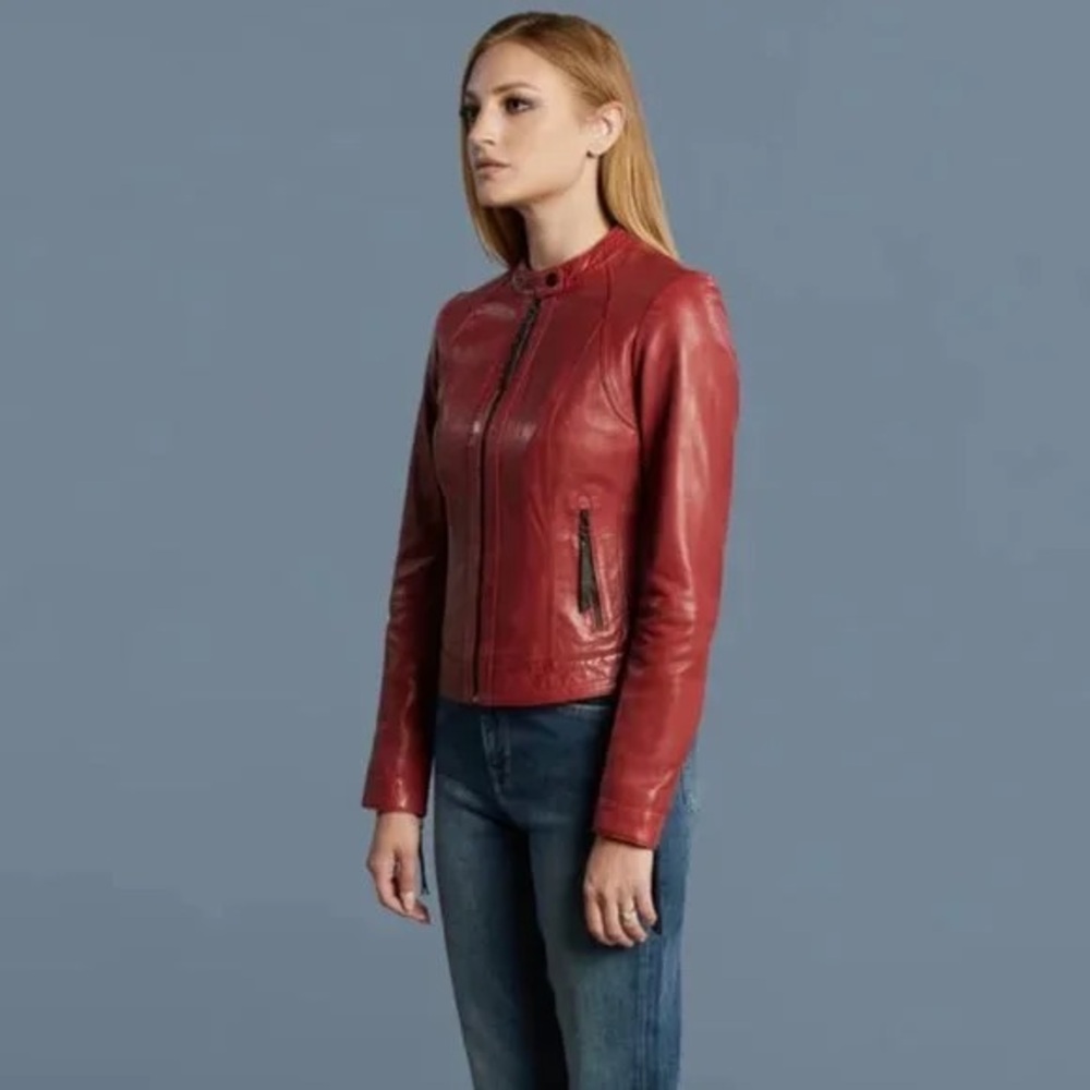 BOD & CHRISTENSEN VALERIA Women's Red Leather Jacket